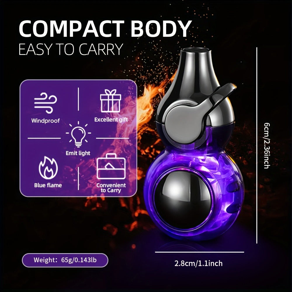 Orb-Design Torch Lighter with Auxiliary Light, Top Rocker Control and Three Body Color Options