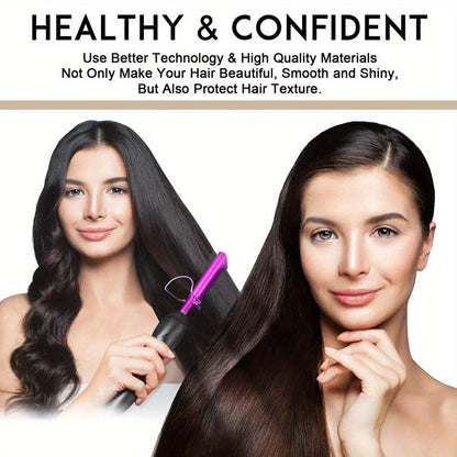 Electric Hot Comb Hair Straightener – 3-in-1 Ceramic Pressing Comb for Natural Hair, Beard & Wigs, Curling & Straightening Iron with Protective Holder, Bonus 2 Clips & 1 Comb, Gift Ready