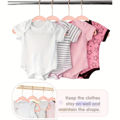 Baby Hangers Pink Velvet Non-Slip Nursery Closet Kids Clothes Hangers with Size Dividers for Infant Toddler Girls Boys 50/30pcs