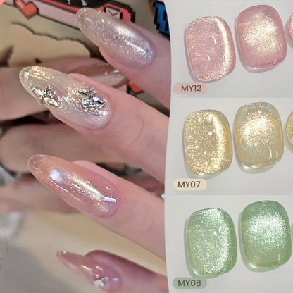 Gel Nail Polish BORN PRETTY 6-Piece Flowing Cat-Eye Set with Six 10ml Magnetic Bottles for Nail Art