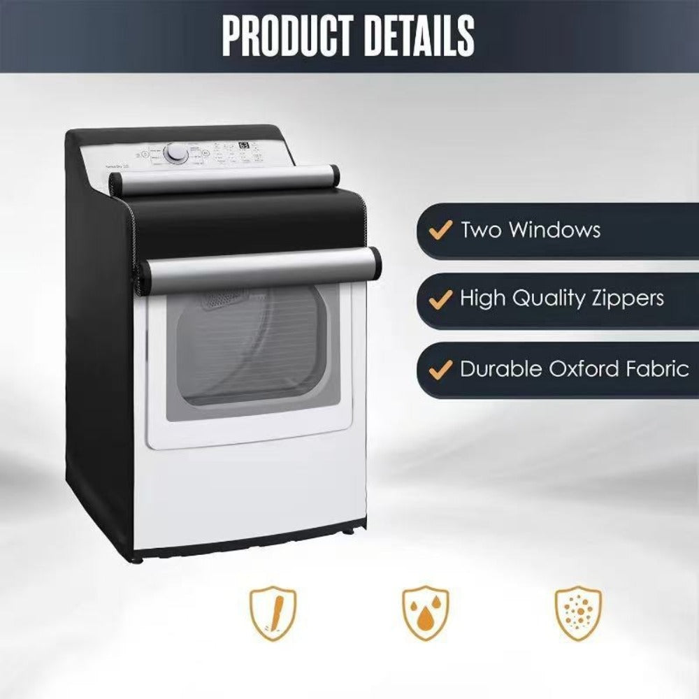 Two-Piece Washer and Dryer Cover Set with Roll-Up Access Panels in Black or Silver Checkout Options