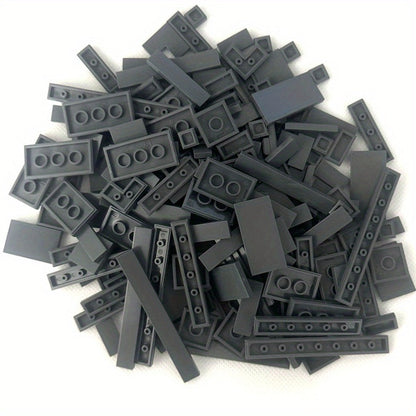 Flat Tile Building Block Refill Set with 150 Pieces in 1x1, 1x2 and 1x6 Sizes, Six Color Options