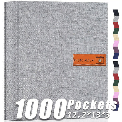 Linen-Cover Photo Album for 4 x 6-Inch Prints in Six Colors, with 200- or 1,000-Pocket Options
