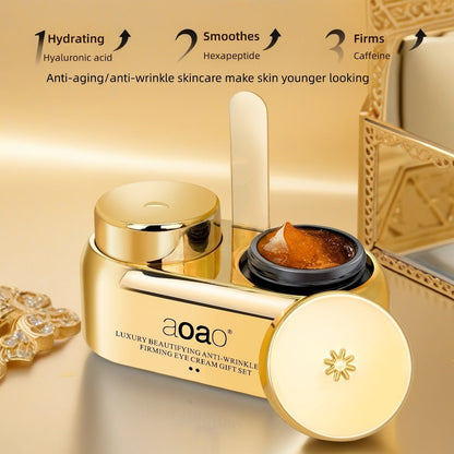 aoao Day and Night Eye Cream Two-Piece Set with Separate 18g Gold-Tone Cosmetic Jar Containers