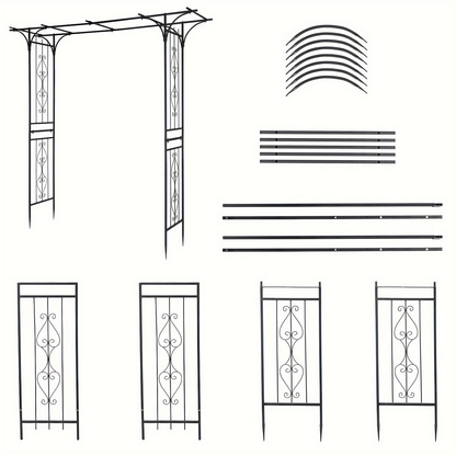 Flat Top Iron Garden Arch 16mm Tube Rustproof Climbing Rose Trellis