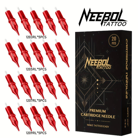 Tattoo Round Liner & Shader Cartridge Needles #10 #12 Assorted Sizes Disposable RL RM Set for Tattooing Beginners & Professional Artists 20/50pcs