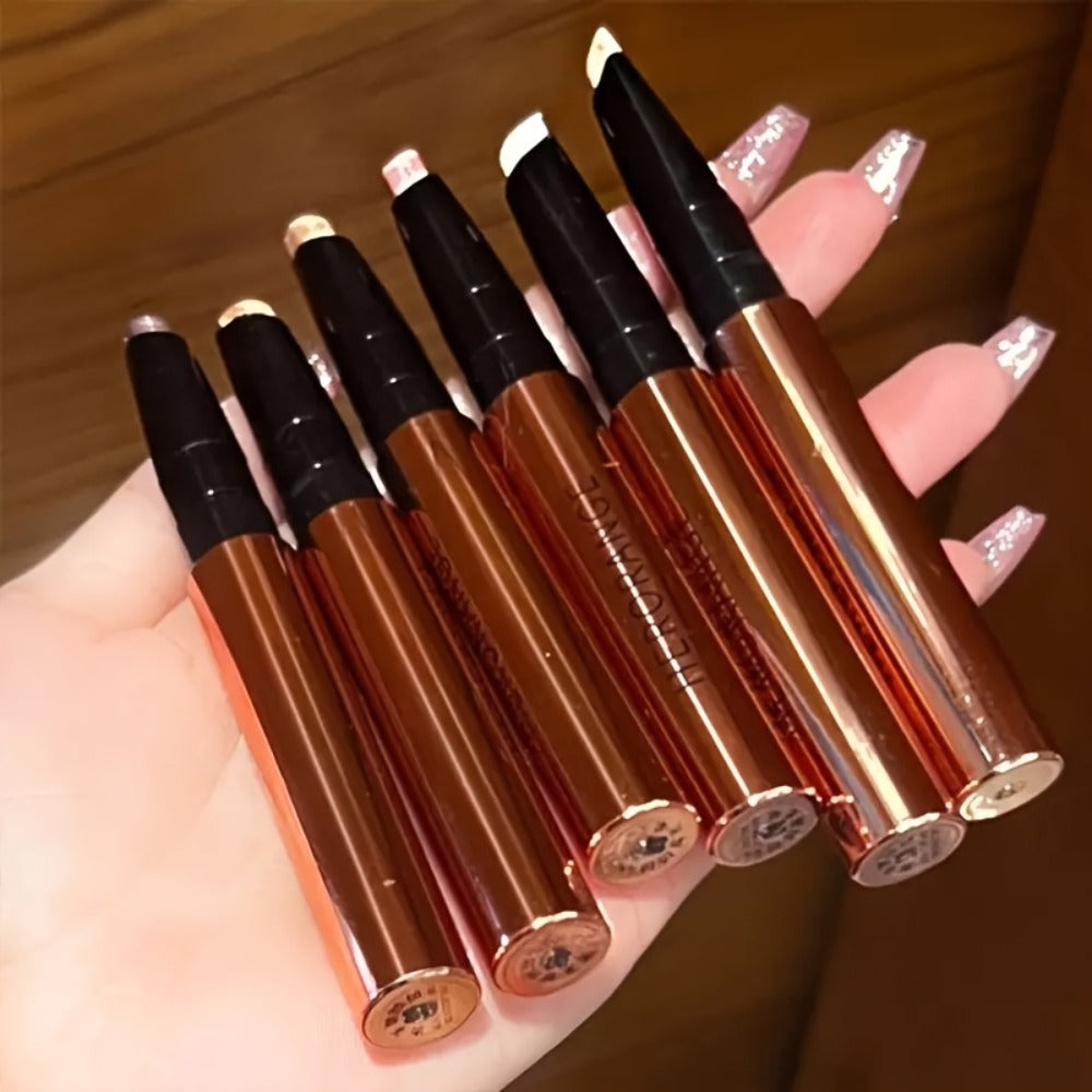 Six-Piece Shimmer Eyeshadow Stick Set in Black Twist-Up Tubes with Exact 6-Pack Checkout Label