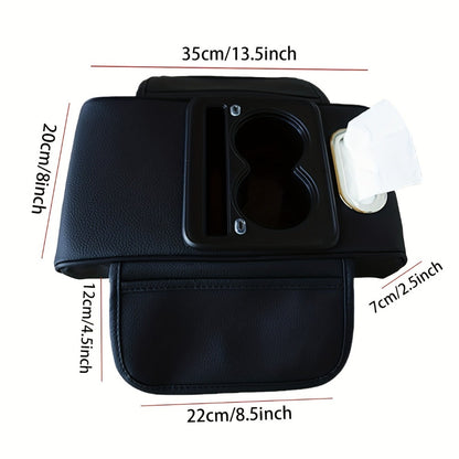 Car Armrest Box Cover Starry Sky Memory Foam Center Console Pad with Type-C USB Charging Port & Storage Pockets – Multifunctional Interior Protector Gift for Men and Women