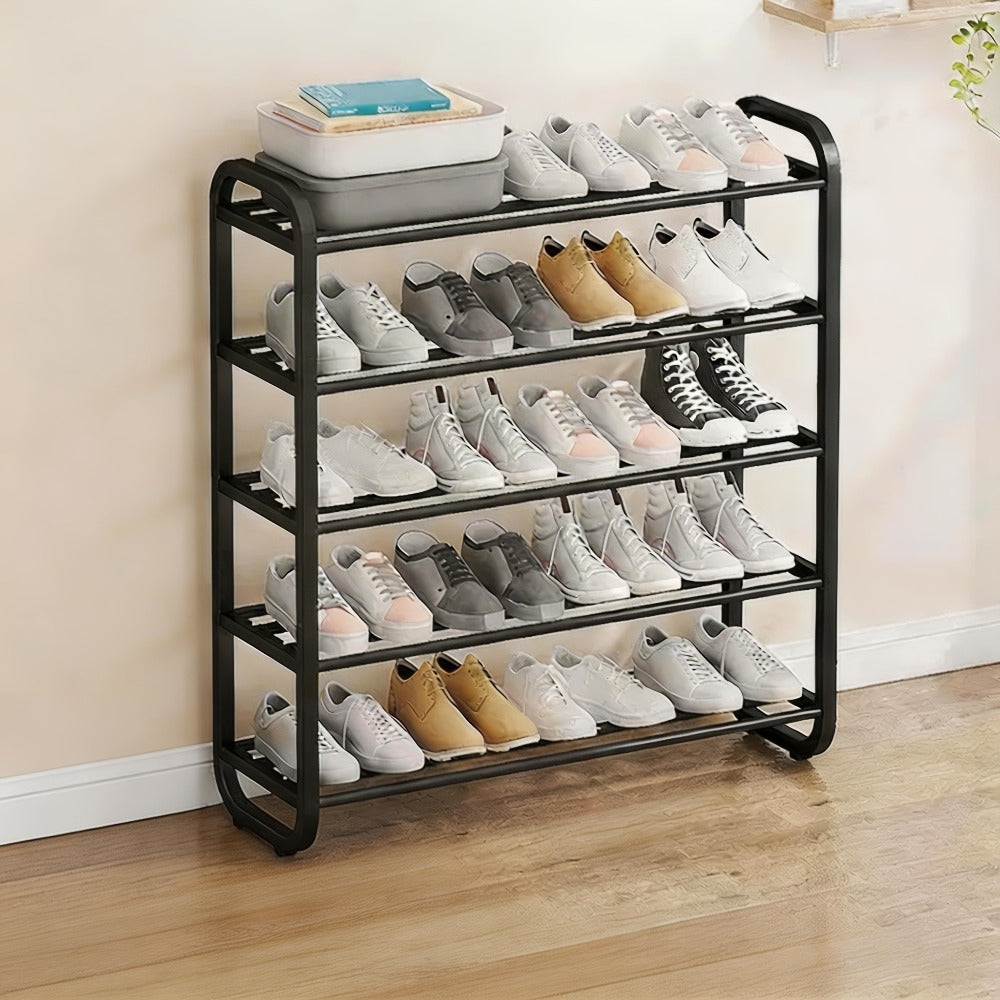 Shoe Storage Organizer 5-Layer Narrow White Rack for Entryway, Closet, Living Room and Door Areas