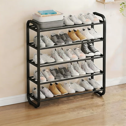 Shoe Storage Organizer 5-Layer Narrow White Rack for Entryway, Closet, Living Room and Door Areas