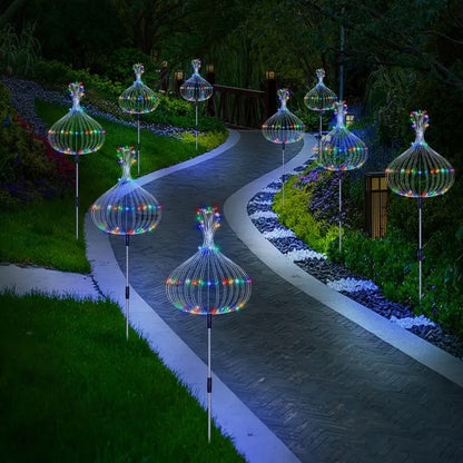 Solar Firework Garden Lights Outdoor 12 Pack 750 LED - 8 Modes Waterproof Starburst Stake Lights for Yard, Pathway, Balcony, Christmas & Holiday Decor, Multicolor or White (4-Pack / 12-Pack)