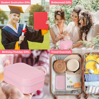 Lighted Makeup Mirror with Travel Case Cosmetic Organizer 3-Color LED Light 1200mAh Rechargeable Portable Vanity Mirror Adjustable Brightness for Women Gift Birthday Christmas