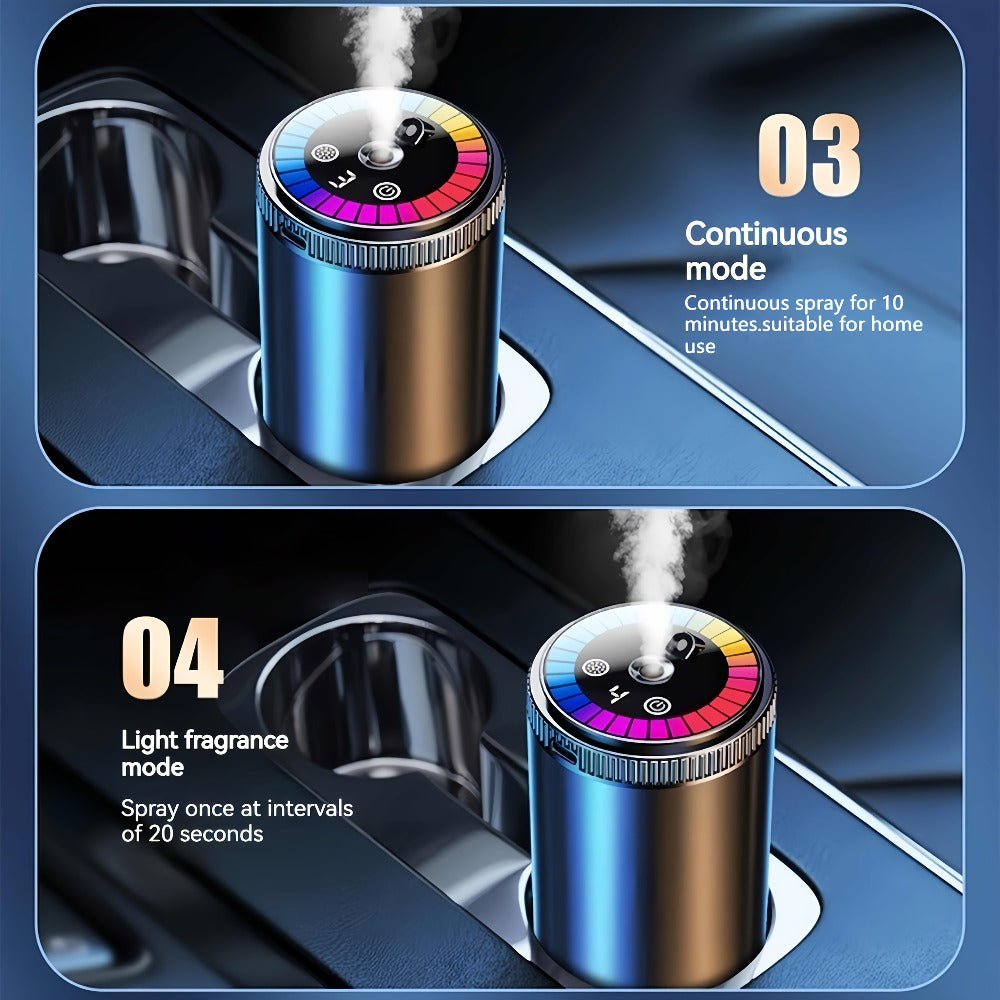 Car Aromatherapy Diffuser with Dynamic Light Show & Starry Sky Mode – Adjustable Scent Intensity, USB Rechargeable, Eliminates Odors, Gardenia, Lavender, Marine & Cologne Scents