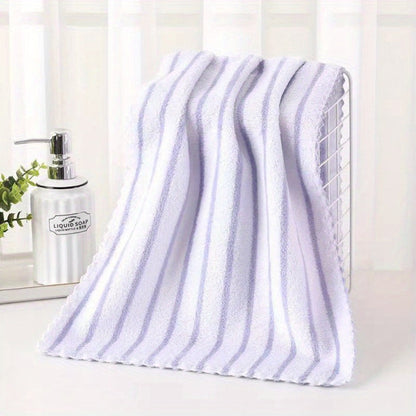 Towel Set 5-Pack 500GSM Coral Fleece Face Towels in Solid, Striped and Five-Color Options for Home and Guest Use