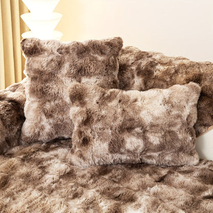 Sofa Cover, Faux-Lamb Plush Gradient Couch Pad in Five Colors with Armchair, Backrest and Seat Sizes