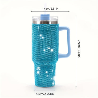 Insulated Tumbler 40oz All-Over Rhinestone Stainless Steel in Fifteen Retained Color Options