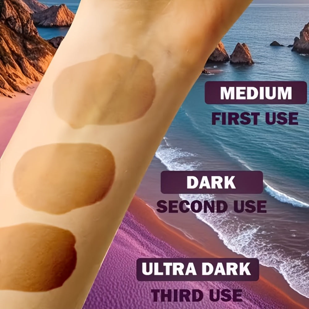 Coconut Self-Tanning Mousse Set with 60ml Pump Bottle and Applicator Glove for Body Application