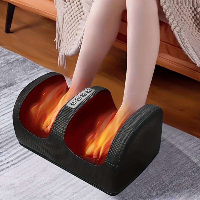 Open Foot and Lower-Leg Massager with Bidirectional Rollers, 15-Minute Timer and Black or Red Finish