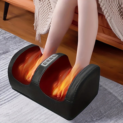 Open Foot and Lower-Leg Massager with Bidirectional Rollers, 15-Minute Timer and Black or Red Finish