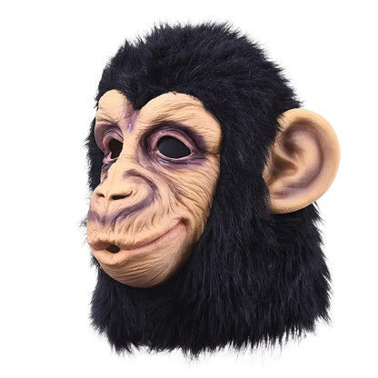 Costume Accessories Full-Head Gorilla Mask with Two Latex Animal Face Styles for Costume Wear