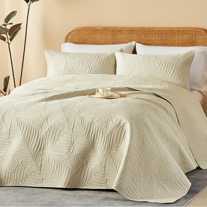 Coin-Pattern Quilt Set in Four Designs, Multiple Colors and Twin, Full-Queen or King-California King Sizes