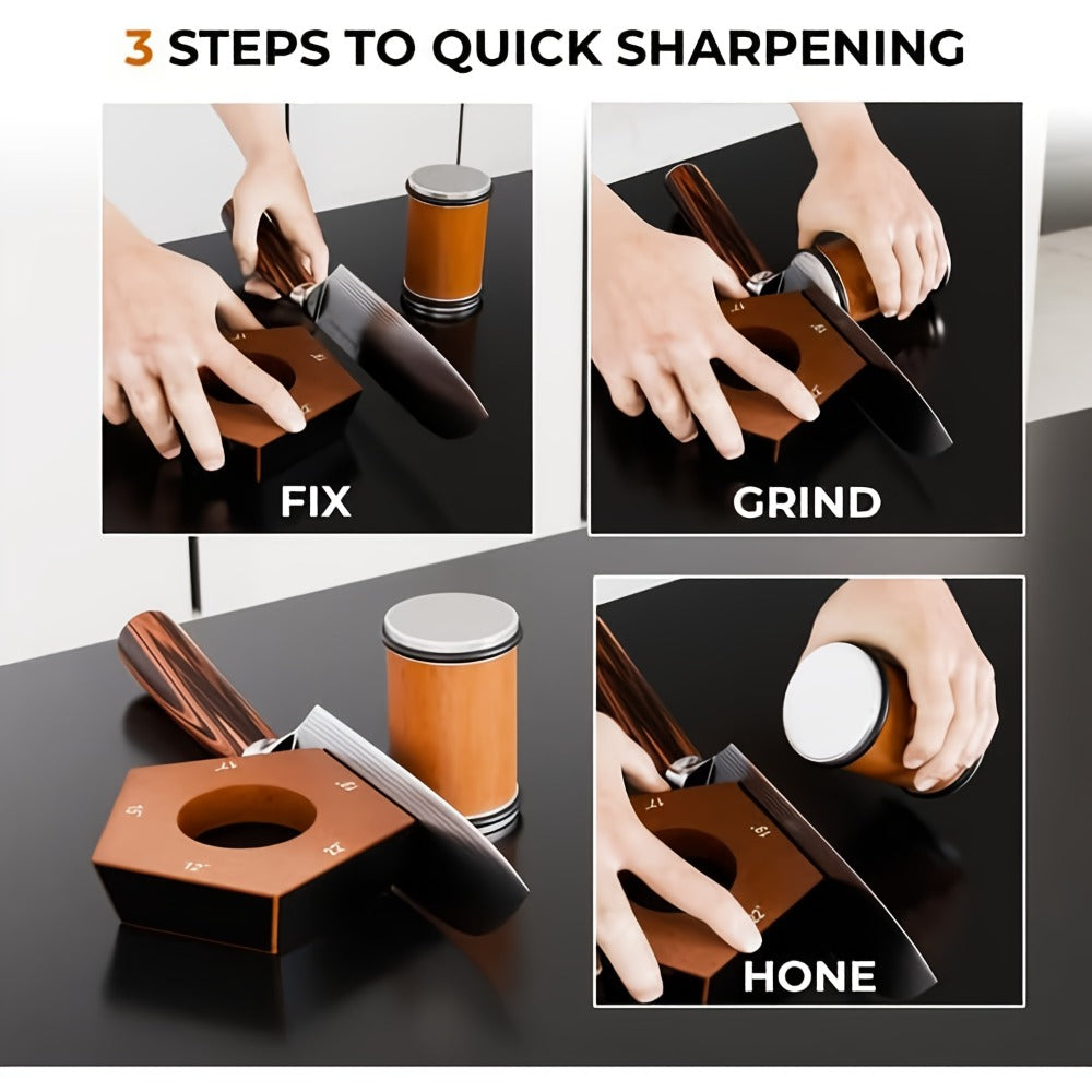Diamond Rolling Knife Sharpener 2-Angle and 5-Sided Options for Kitchen Outdoor Knives Chef Gift Christmas Halloween Kitchen Accessories