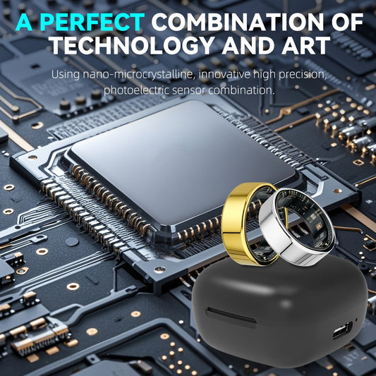 Smart Ring Health Monitor – Step Counter, Sleep Tracker, Heart Rate & Fitness Tracker Ring for Men | Multiple Sizes & Colors