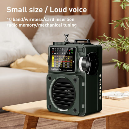 Shortwave Radio Bluetooth Speaker HRD-700 with FM MW SW WB NOAA Weather Alerts, MicroSD, ATS Presets, Rechargeable Retro Portable Radio for Camping Emergency Home Use