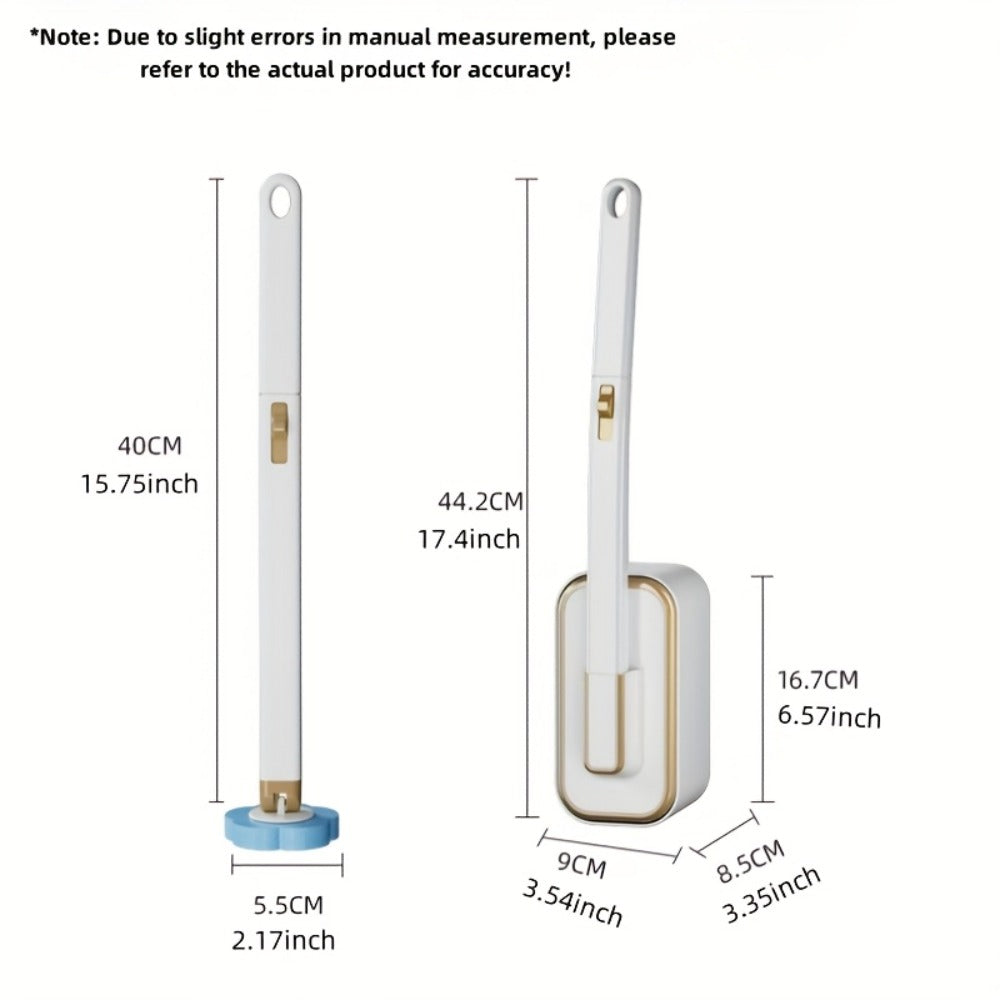 Wall-Mounted Toilet Brush Set with Eight Disposable Heads in White or Grey Checkout Color Options