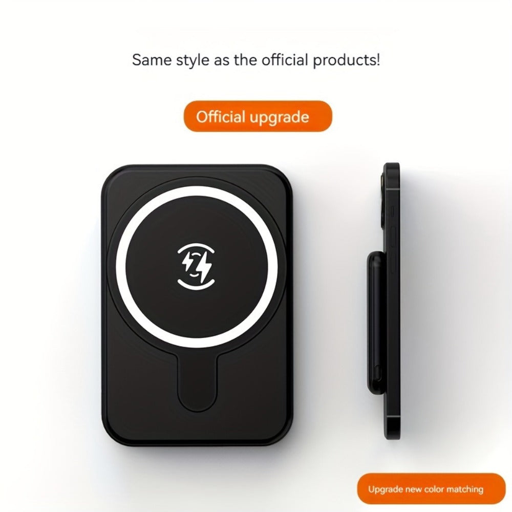 Slim Magnetic Wireless Power Bank in Black, Green, Pink, White or Purple with Included USB-C Cable