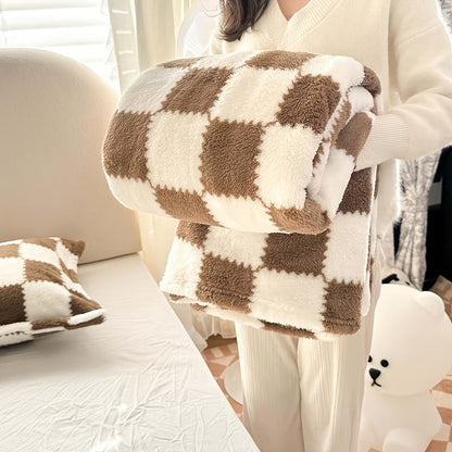Plaid and Panda Flannel Blanket with Six Design Labels and Four Sizes from 39.37 x 59.06 to 78.74 x 90.55 Inches