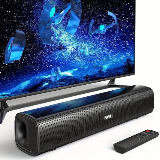 2.1 Channel Soundbar with Subwoofer for TV PC Gaming – Wireless Bluetooth Optical AUX Wall-Mountable Surround Sound System, Plug & Play Home Theater Speaker