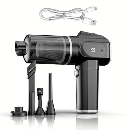 Cordless Handheld Vacuum Cleaner with Suction and Blowing Modes, USB-C Cable and Four Nozzle Attachments