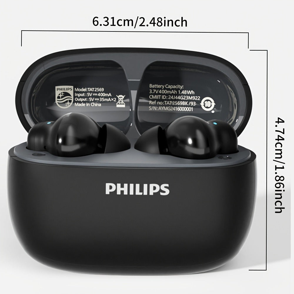 Wireless Earbuds Philips TAT2569 with Active Noise Reduction, Dual Mics and 18-Hour Playtime