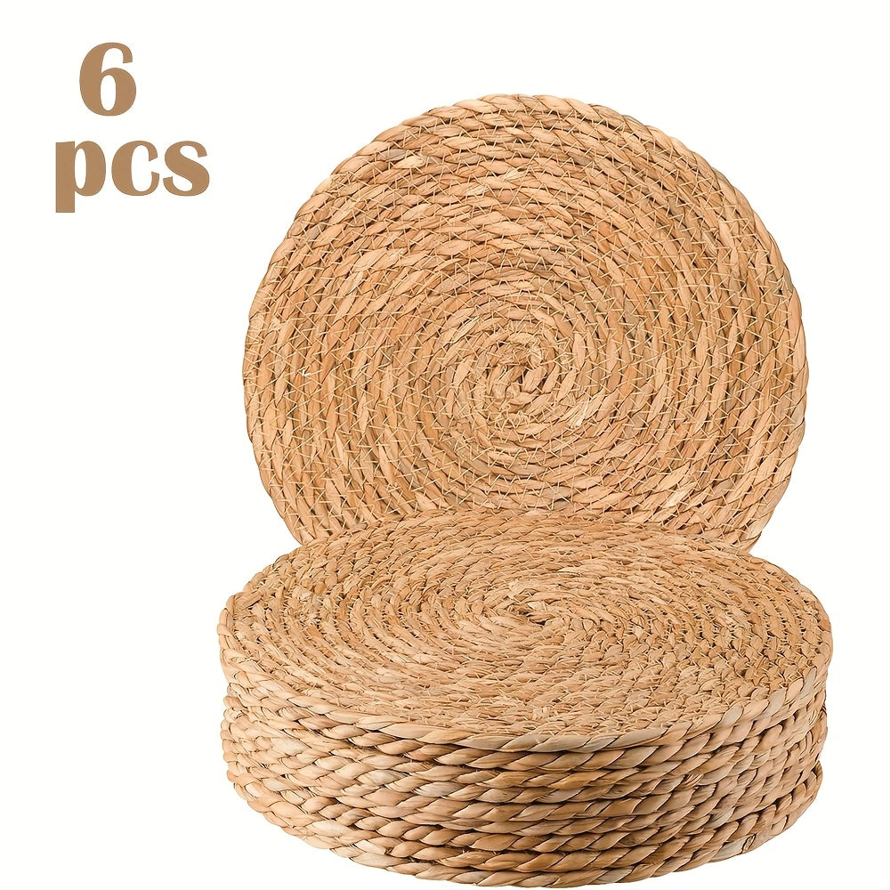 Round Braided Table Placemats in 6-, 10-, 20-, 30- or 50-Piece Options with 12-Inch Diameter