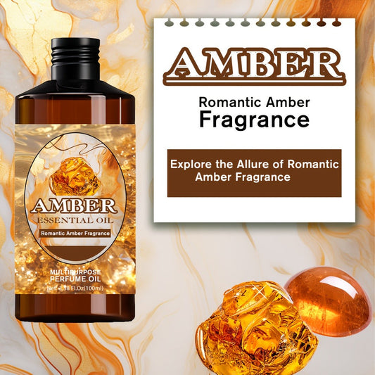 Essential Oil Amber Romantic Fragrance 100ml Dropper Bottle for Diffuser, Massage and DIY Blends