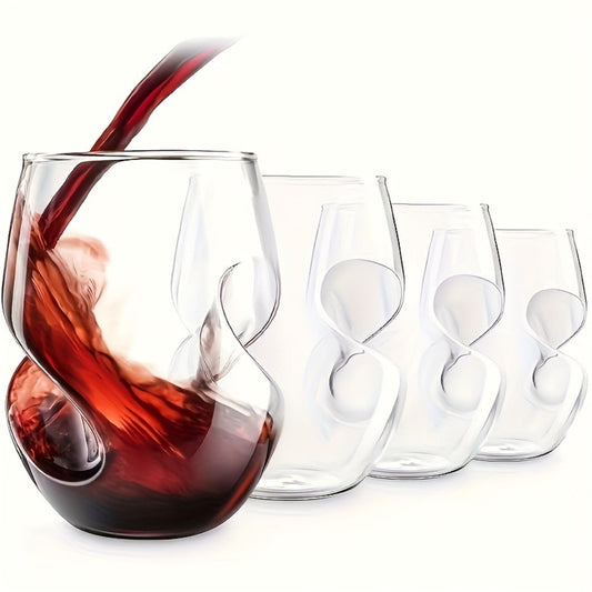Borosilicate Drinking Glasses Set of 2 – 16 Oz Elegant Curved Glassware for Wine, Iced Coffee, Mojitos, Juice & Whiskey – Perfect for Parties, Weddings, Picnics & Gatherings