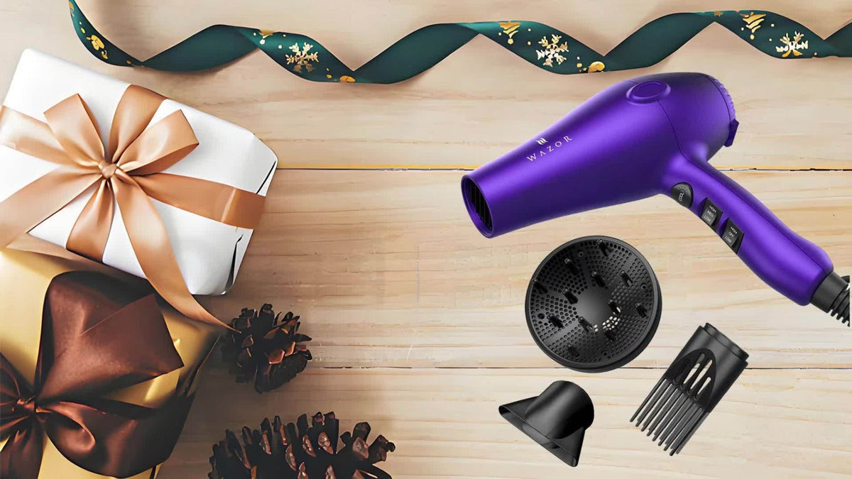 1875W Ionic Hair Dryer with Diffuser Concentrator Comb Nozzle - Professional Blow Dryer DC Motor 3 Heat 2 Speed Cool Shot Anti-Frizz Salon Quality for Women Black