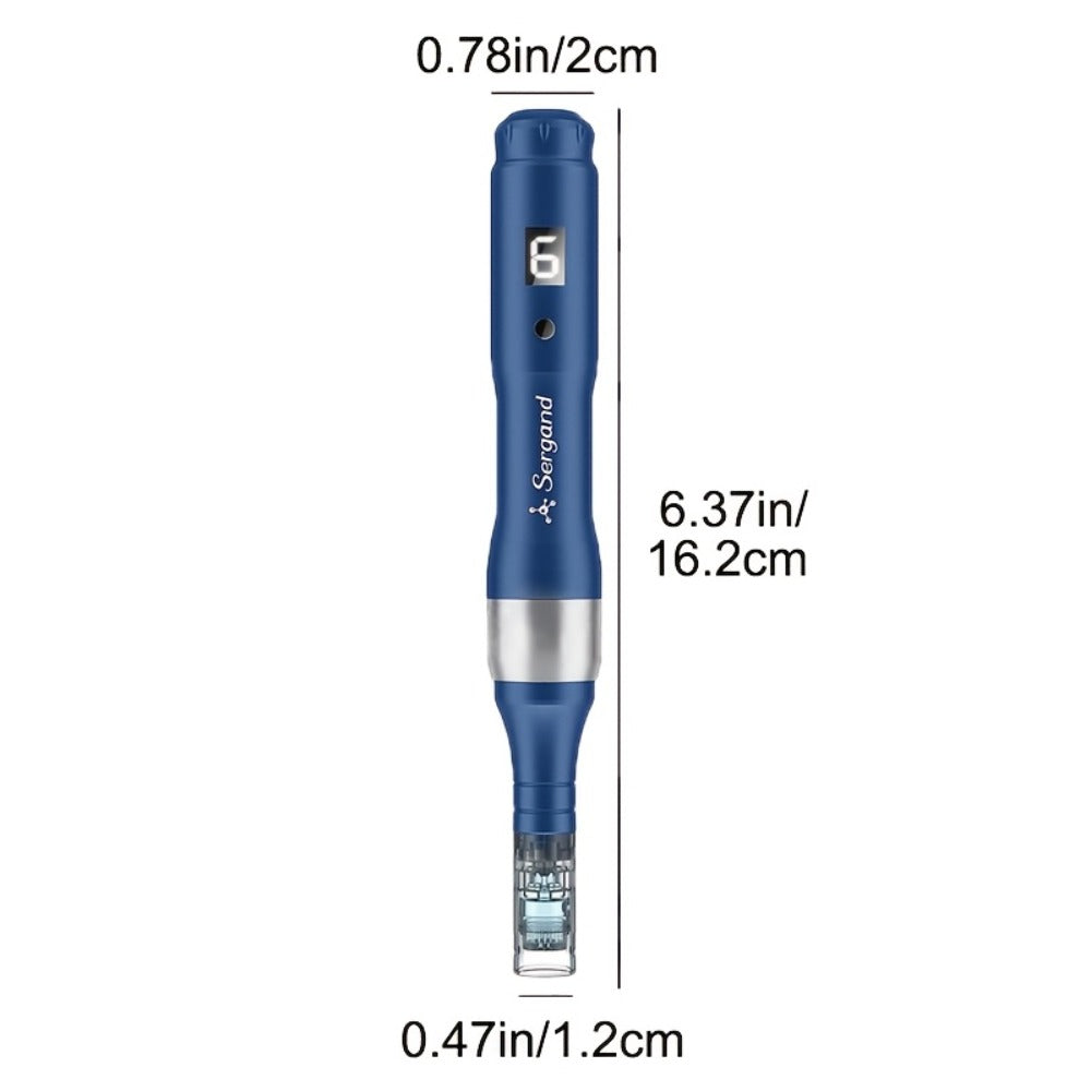 Electric Derma Pen Microneedling Device – Professional 6-Speed Wireless Adjustable Dermapen with 20pcs Replacement Cartridges, Anti-Aging Skin Rejuvenation Microneedle Pen for Face & Body, Gift for Women