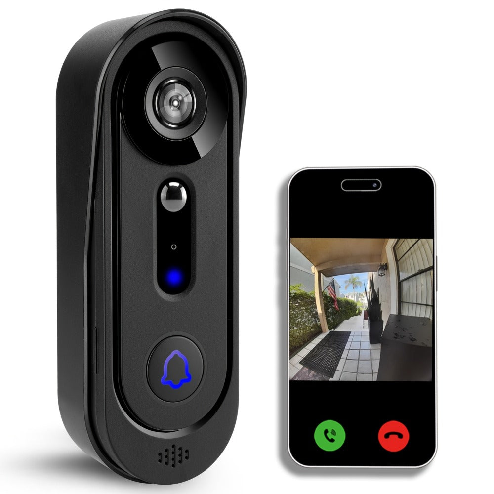 Video Doorbell 1080p Wireless Camera with 166-Degree View, Night Vision, Two-Way Audio and Indoor Chime