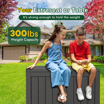 Molded-Panel Outdoor Storage Box with 36-, 45- or 51-Gallon Labels across Four Capacity-and-Color Models