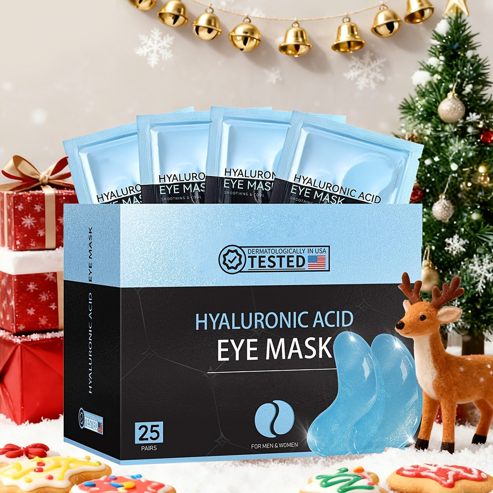 25-Pair Under-Eye Patch Set with Individually Packed Caffeine, Hyaluronic Acid or Aloe Vera Formula Options