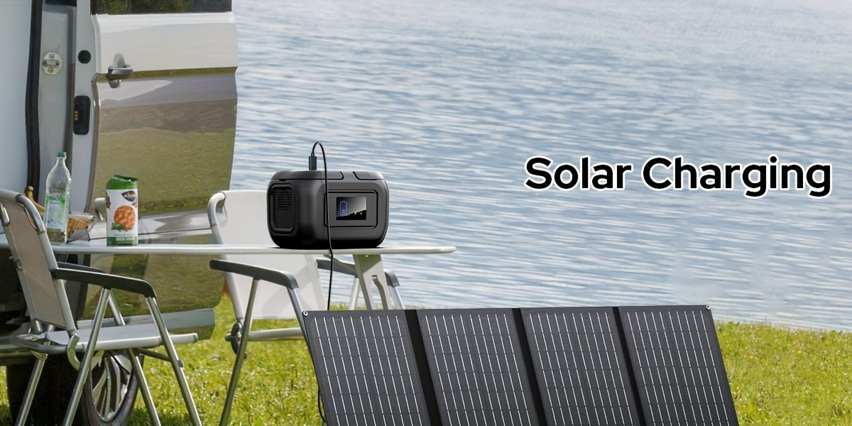 Portable Power Station 120W 97.68Wh Solar Generator with AC Outlet USB-A USB-C DC Output Battery Bank for Camping RV Home Emergency Backup