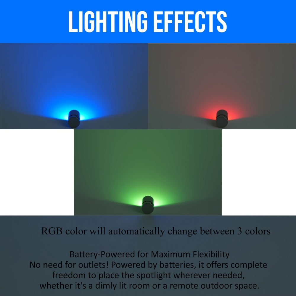 Twenty-Pack Mini LED Accent Spotlights with Adhesive Mounts and Green, Red, Blue or RGB Options