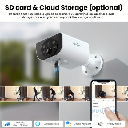 Wansview 2K Solar Outdoor Security Camera with 5000mAh Battery, WiFi and Optional SD or Cloud Storage