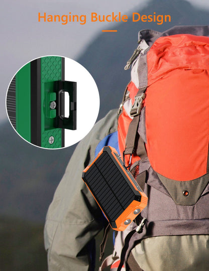 42800mAh Solar Power Bank Wireless Charging with 4 Built-In Cables – 6 Output Ports 15W Fast Charge Dual LED Flashlight Portable Battery Pack for iPhone Samsung Android Camping Travel Emergency