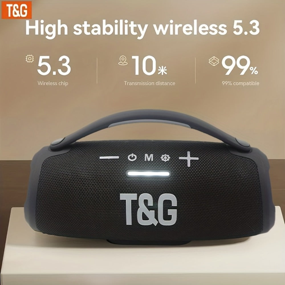 Portable Bluetooth Speaker TG418 with 3000mAh Battery, EQ, LED Lights, Type-C, TF, USB and AUX