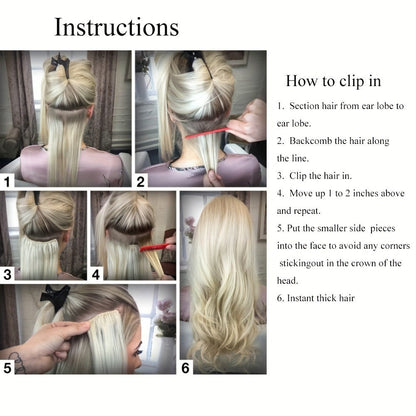 Clip In Hair Extensions Human Hair Straight Brazilian Natural Black 8 Pcs 18 Clips Unprocessed Full Head Set 12-24 Inch | Instant Length Volume Women