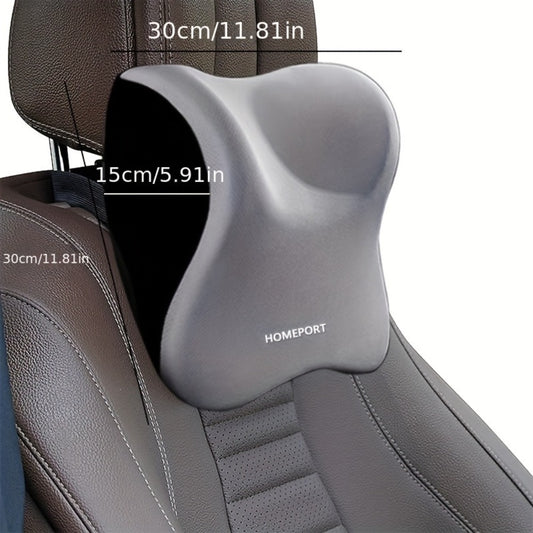 Car Headrest Neck Pillow 100% Memory Foam Ergonomic Support – Breathable Removable Washable Cover Adjustable Buckle for Driver Passenger Seat – Light Gray / Dark Gray / Black / Orange