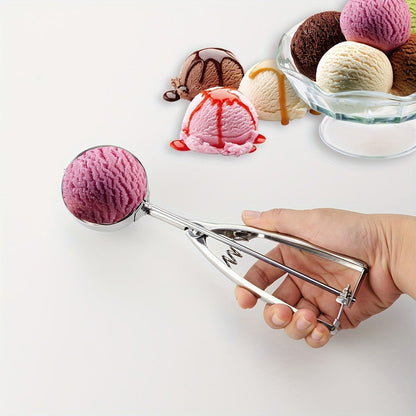 Three-Piece Trigger Scoop Set with Small, Medium and Large Bowls for Ice Cream, Cookie Dough and Fruit